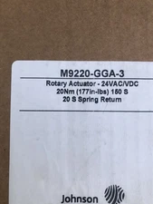 Johnson Controls M9220-GGA-3 Electric Actuator, 150 Sec.24Vac NEW IN BOX
