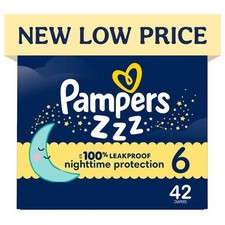 Pampers Swaddlers Overnight Zzz Baby Diapers Size 6, 42 Count  No Import Fees