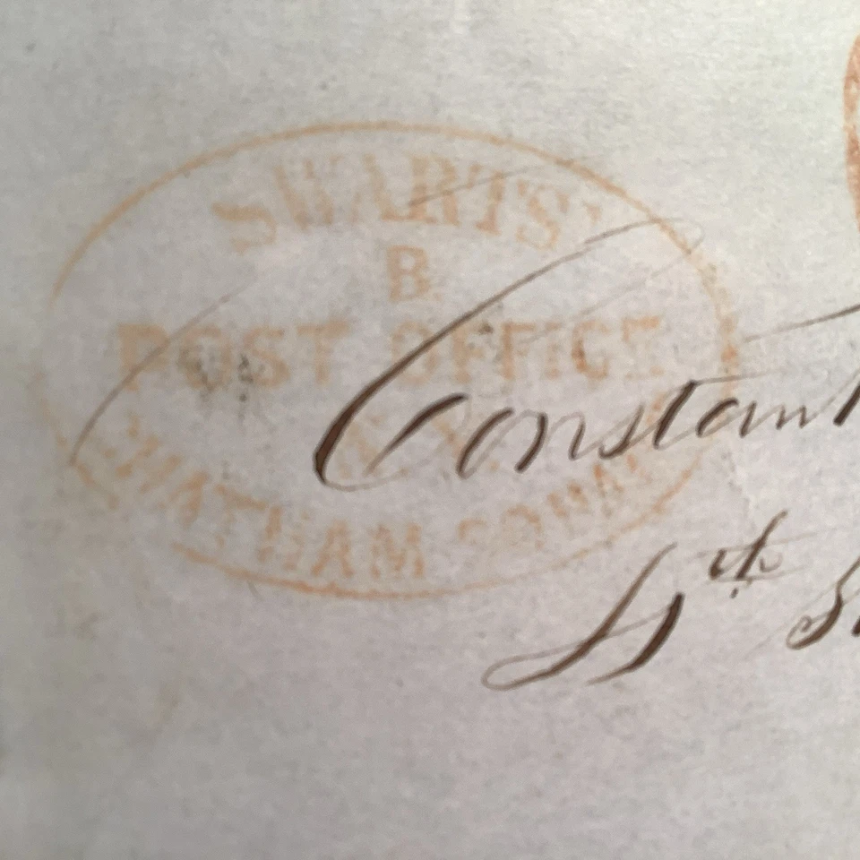 US #1 1847 tied + SWARTS OVAL HANDSTAMP COVER Folded Letter 1848 + PF Cert - Image 2 of 4