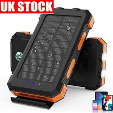 26800mAh Solar Powe Bank Pack Waterproof 2USB LED Battery Charger Phone Hiking
