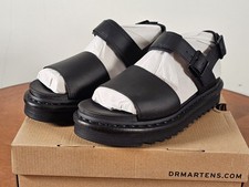 NUEVA Sandalia Dr. Martens Voss Quad Negra Cuero Hidro Para Mujer Talla 9 Plataforma