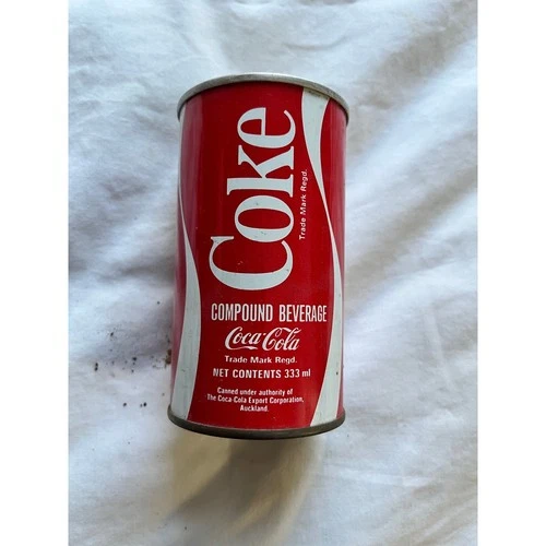 Vintage Coca-Cola Coke 333ml Steel Can New Zealand Auckland Pull Tab Beverage