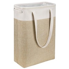 i BKGOO Laundry Basket with Handles Beige Khaki-Slim Laundry Bin Collapsible ...