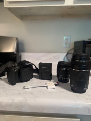 Canon EOS Rebel T7 24.1MP Digital Camera - Black (Kit with 18-55mm and 75-300mm