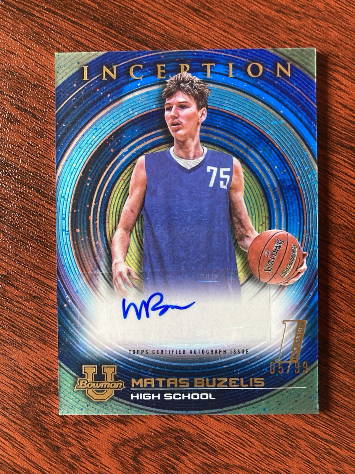 2022-23 Topps Bowman Inception U Auto Matas Buzelis #BIA-MB Blue /99 Chi Bulls
