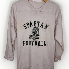Vintage T Shirt Jersey 70s Michigan State Spartan Distressed College Football
