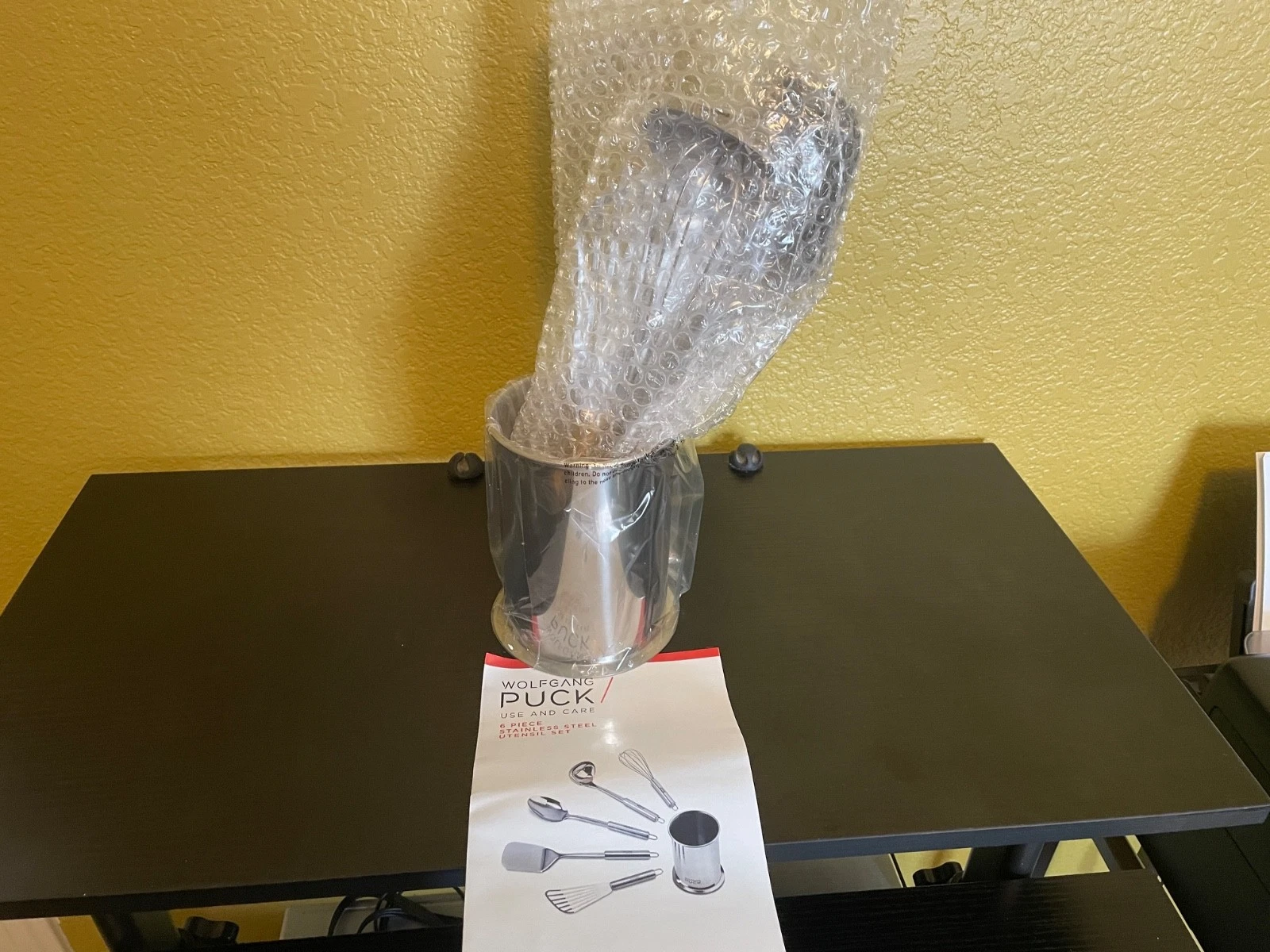 Wolfgang Puck 6-Piece Stainless Steel Utensil Set With Canister (Gold)- SWP6T24