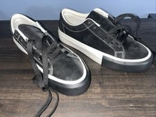 Black White Lace Up Men's Casual Sneakers Rubber Sole Round Toe Size 41/225