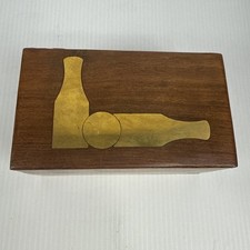Handmade Wooden Mini Bowling Set with Storage Box, Brown Pin Ball 12 Pieces