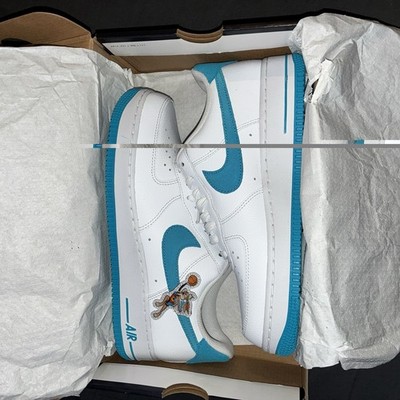 AIR FORCE 1'07 WHITE/LT BLUE FURY-WHITE BLANC/BLEU CLR ELECTRIQUE New Ds 8.5