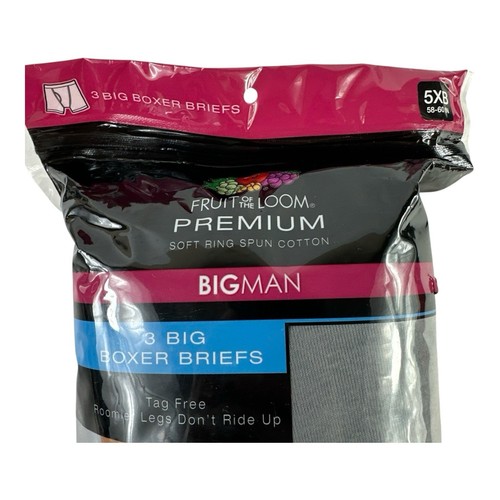 Fruit of the Loom® Big Man Premium Boxer Briefs Pack of 3 5XB (58-60) Tag Free - Picture 2 of 3
