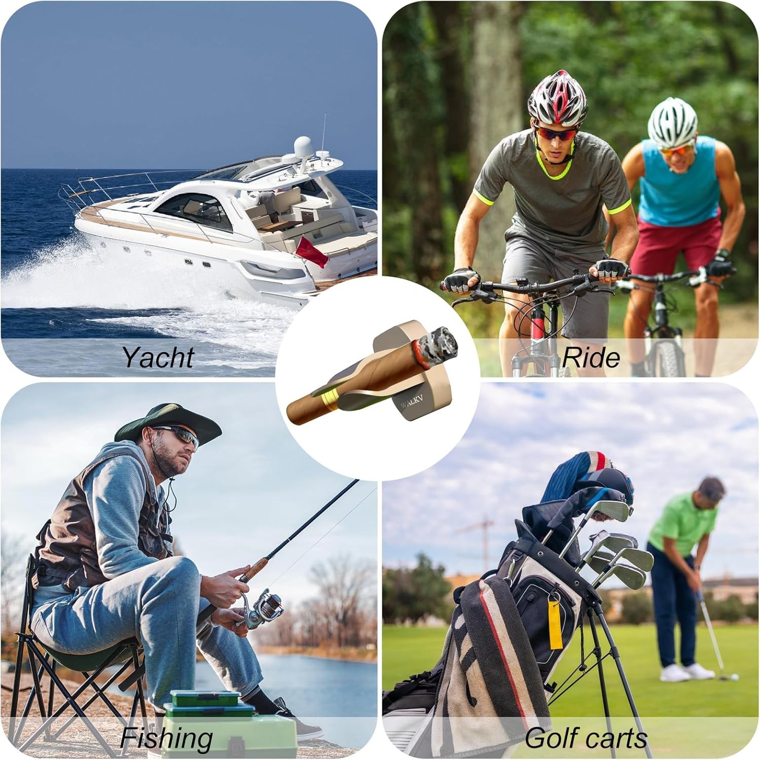 Magnetic Golf Cart Cigar Holder Clip-On Cigar Rest Adjustable Universal Mount XL