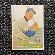Topps 1957 Casey Wise Chicago Cubs Rookie Baseball Trading Card #396. rookie card picture