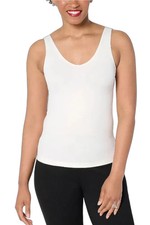 Breezies Women's Cooling Comfort Seamless Reversible Tank White
