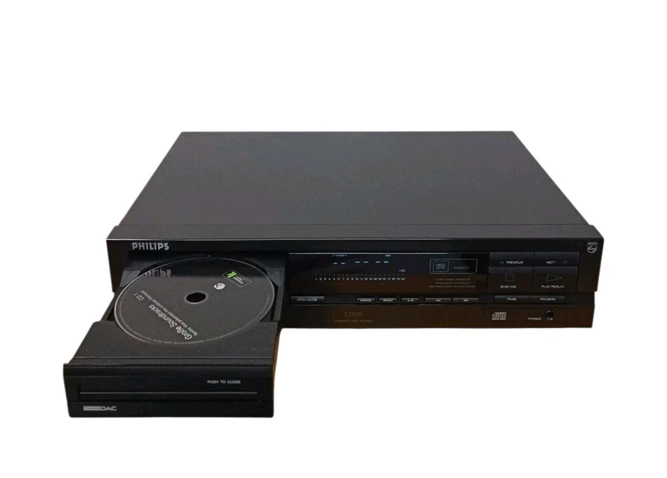 Philips CD610 COMPACT DISC CD-Player Hergestellt in Belgien Schwarz 18W - Bild 2 von 4