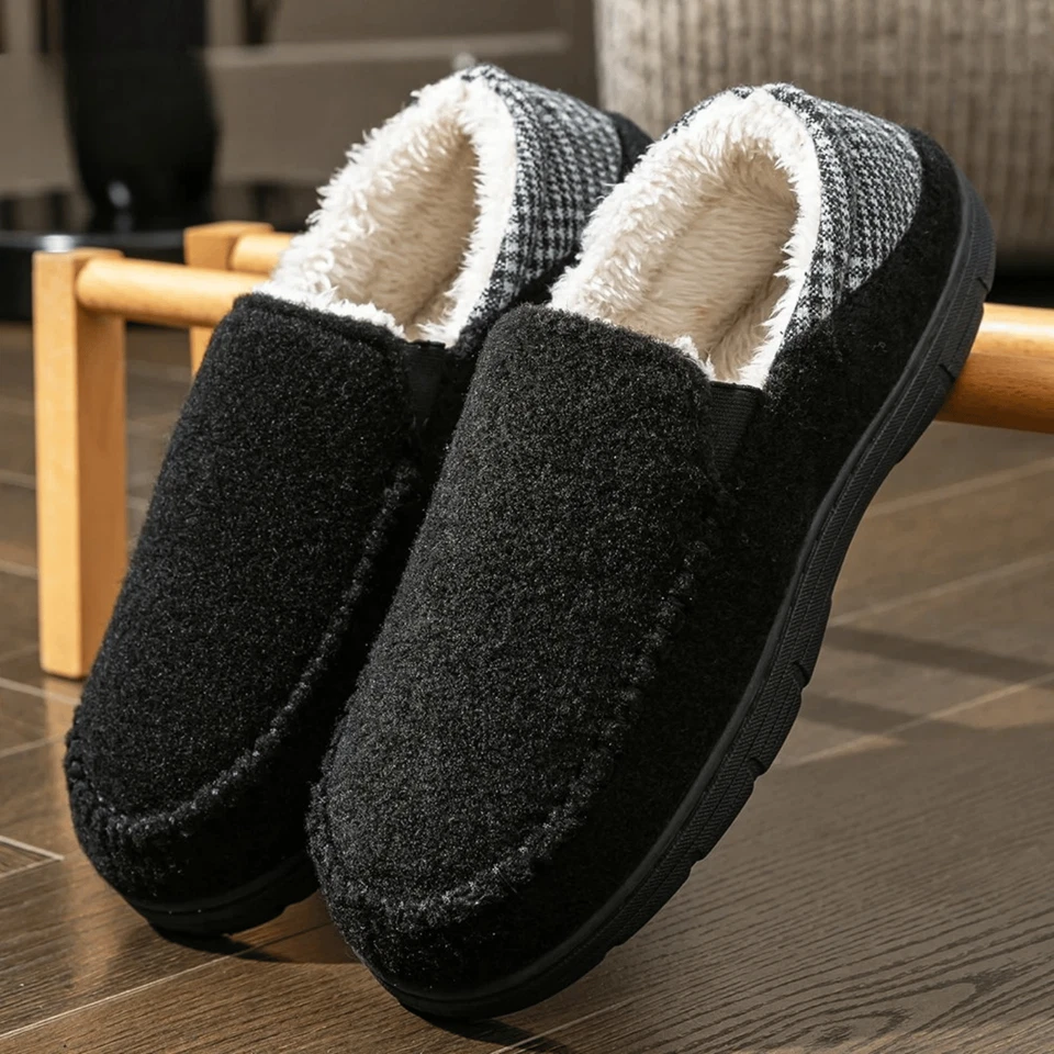 Мужские зимние тапочки с эффектом памяти пены мягкие теплые нескользящие домашние туфли для помещений - Изображение 3 из 4