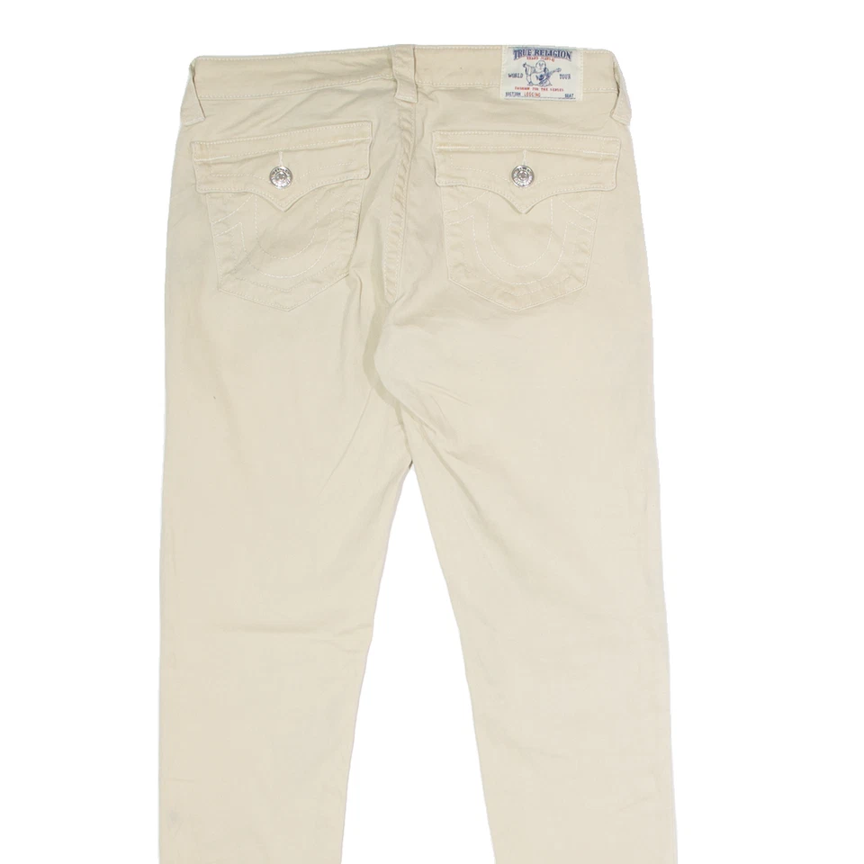 Pantalón de sarga TRUE RELIGION beige regular jegging para mujer W28 L30 Foto 4 de 4