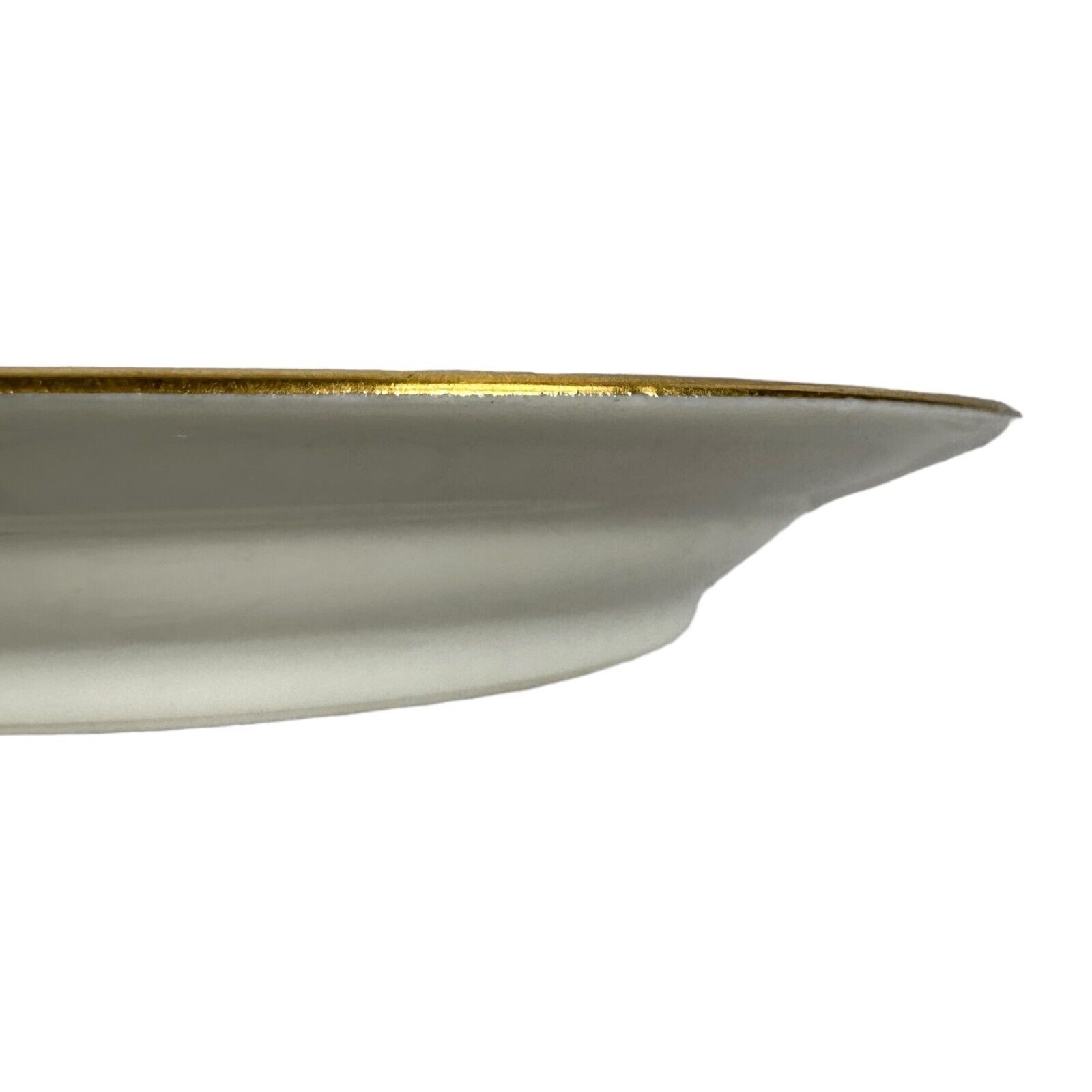 Vintage Chastangner Limoges Saucer Plate France White Floral Gold Rim 5.5" Round