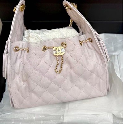 CHANEL25ココビーチ♡未使用 Auth BNIB Chanel 25 Hobo Bag Small Light Pink Rose Clair Caviar