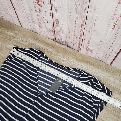 Abercrombie & Fitch Shirt Damen Medium dunkelblau weiß gestreift Kurzarm Oberteil - Bild 7 von 15