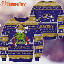 Ravens Grinch Football Limited Ugly Christmas Sweater