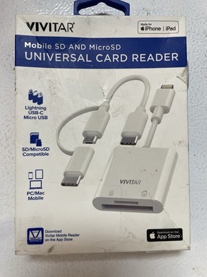 Vivitar Mobile SD and MicroSD Universal Card Reader White MOV4016 - White