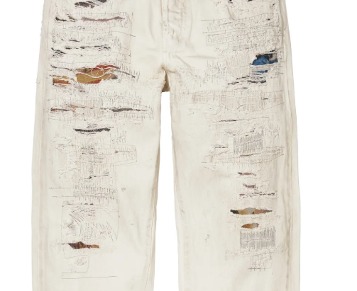 Supreme MM6 Maison Margiela Distressed Loose Fit Selvedge Jeans