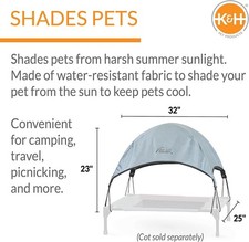 tPet Products Outdoor Elevated Dog Cot Canopy, Cooling Sun Tent Shades Pets,...