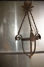 Monture de lustre Art Déco fer forgé pour obus trés bon état