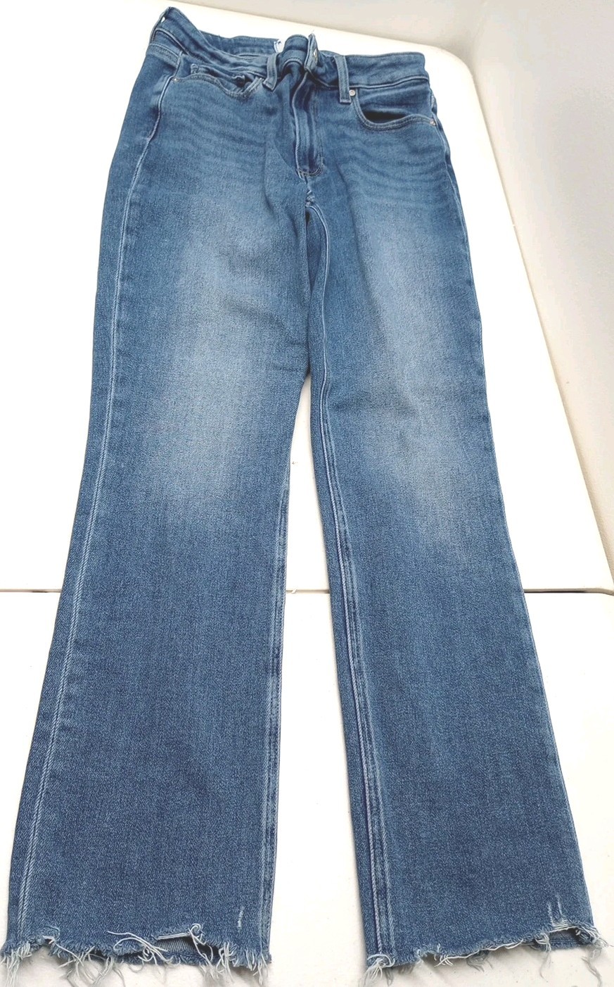 Paige Jeans Womens 27 Blue Cindy Raw Hem Light Wash Stretch  27 Inseam Mid Rise