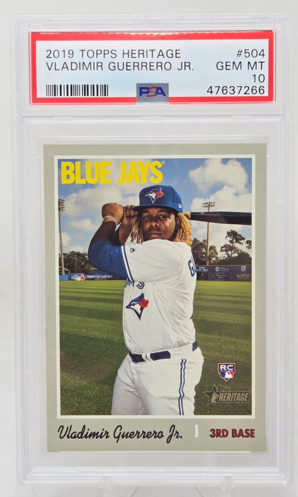 2019 Topps Heritage VLADIMIR GUERRERO JR RC CARD PSA 10 GEM MINT