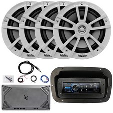 JVC KD-X560BT 1DIN Receiver, 4x 6.5" Speaker, 4-Channel Compact Marine Amplifier