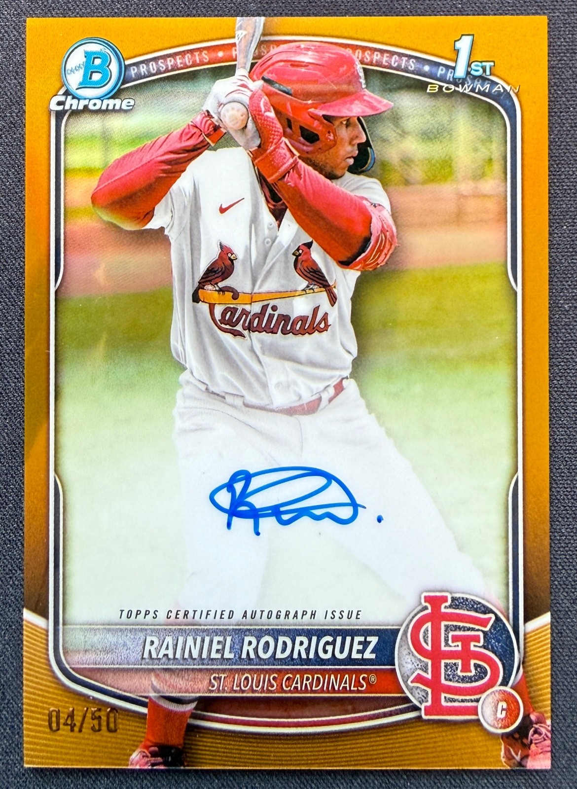 2025 Bowman Chrome - Rainiel Rodriguez - True Gold 1st Auto /50 Cardinals