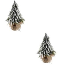 2 PCS Ornaments Stylish Festive Tabletop Artificial Tree Desktop Decorations