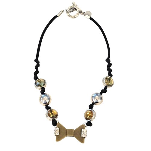 Marc by Marc Jacobs Gold & Silver Tone Bow Tie Necklace