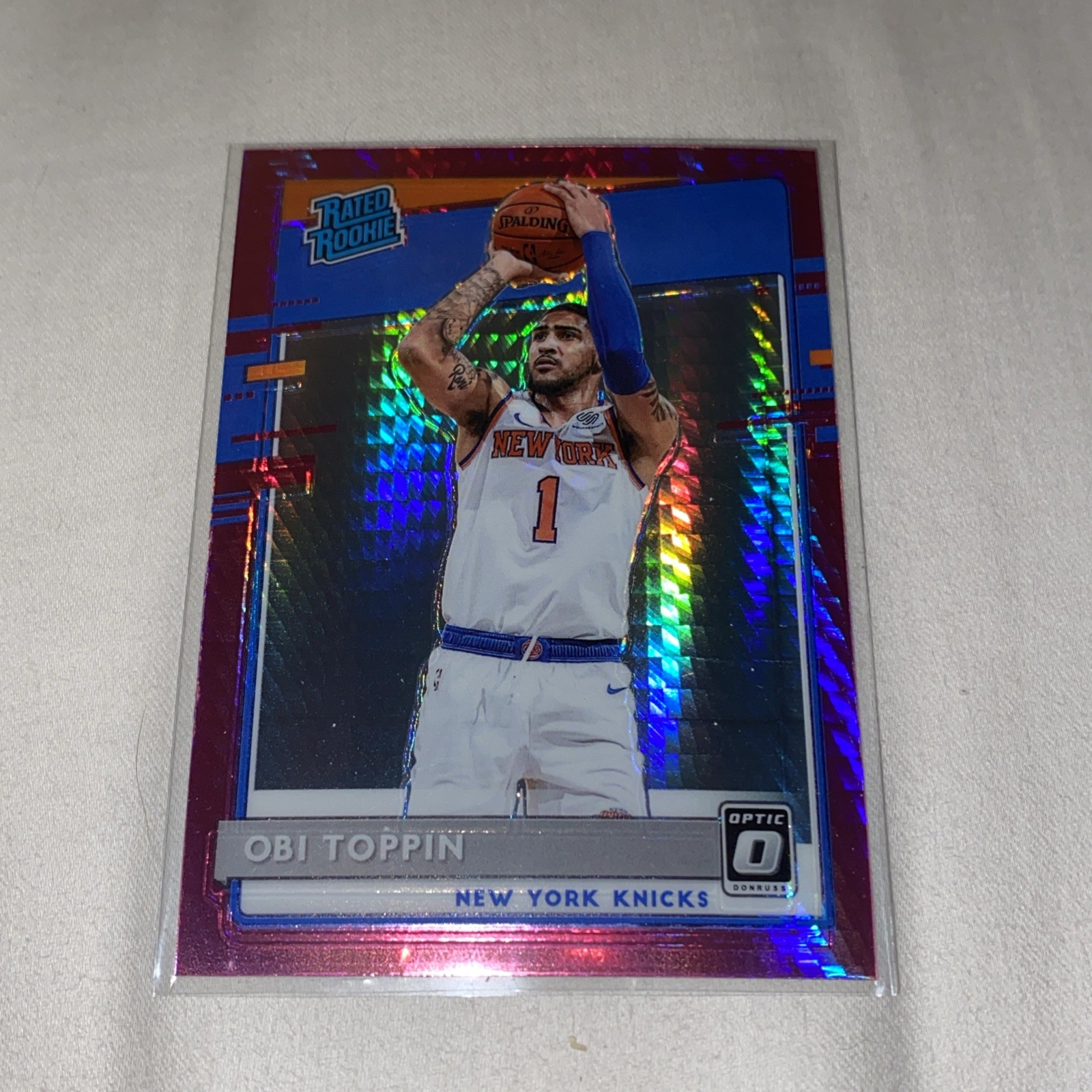 2020-21 Panini Donruss Optic Basketball Obi Toppin Rated Rookie #158 Pink Hyper