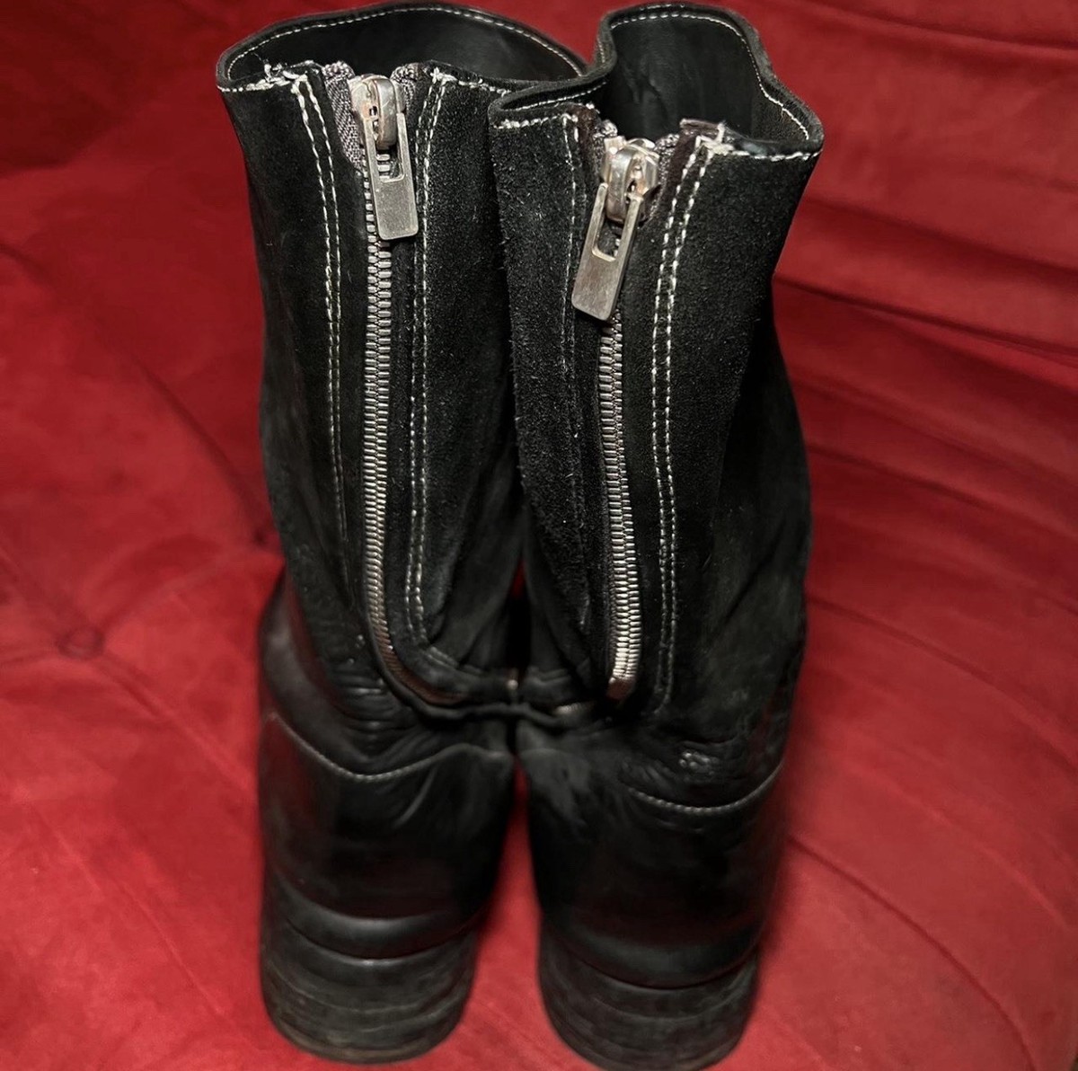 CAROL CHRISTIAN POELL TORNADO ZIP BOOTS BLACK HORSE LEATHER CCP