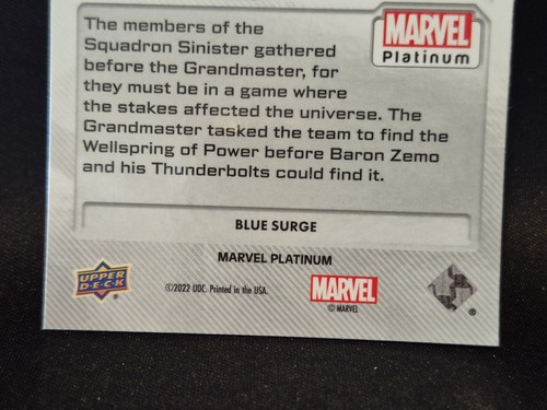 2023 Upper Deck Marvel Platinum Grandmaster #54 Blue Surge Retail Refractor - Picture 4 of 4