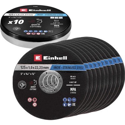 Einhell  711442 Trennscheiben-Set 125 mm 10 St. Metall, Edelstahl, Stahl, Blech