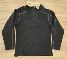 Kuhl Alfpaca Fleece Pullover Men's Medium Blue 1/4 Zip Warm Outdoors Sweater