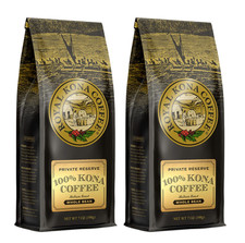 Royal Kona 100 Hawaiian Kona Coffee, Whole Bean, Medium Roast, 2-Pack