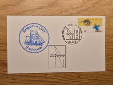 Postkarte mit Schiffsstempel Kieler Woche  2000, Brigantine Greif
