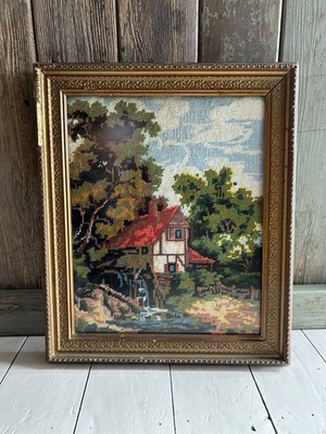 Vintage Nadelspitze ''The Old Mill'', Landschaft des englischen Malers Edward Williams