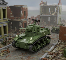 WW2 M3A1 Stuart Tank Military Vehicle Building Blocks Toy Bricks Model 579pcs
