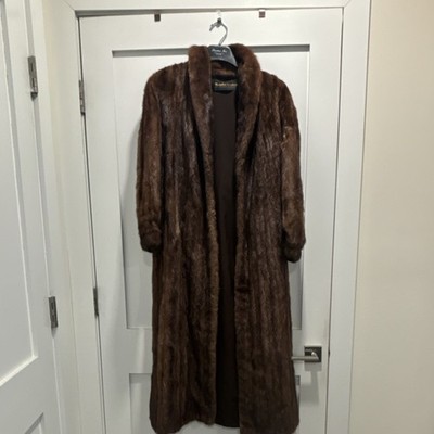 Women s Mink Maximilian Brown Fur Long Overcoat SEE PHOTOS 