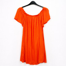 Jeff & Co Orange Off Shoulder Dress Boho Smock Mini Dress Size 12 BNWT