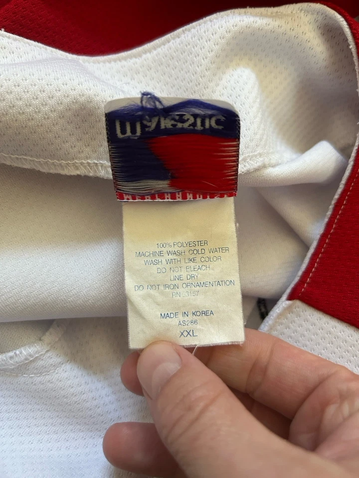 Majestic MLB Cincinnati Reds White Red Blank Jersey XXL Script Embroidered Mens - Image 4 of 4