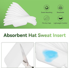 30Pcs Hat Sweat Liner for Baseball Cap, Absorbent Sweat Pads for Hats, Golf H...