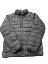 Patagonia Jacket Kids Large 12 Black Down Puffer Lightweight Full Zip Warm