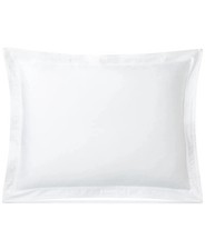 Lauren Ralph Lauren L13028 Spencer Sateen Border Sham 1-Pack STANDARD White